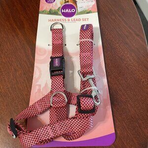 Halo Harness and Lead Set, Pink and Black, Size M - NWT